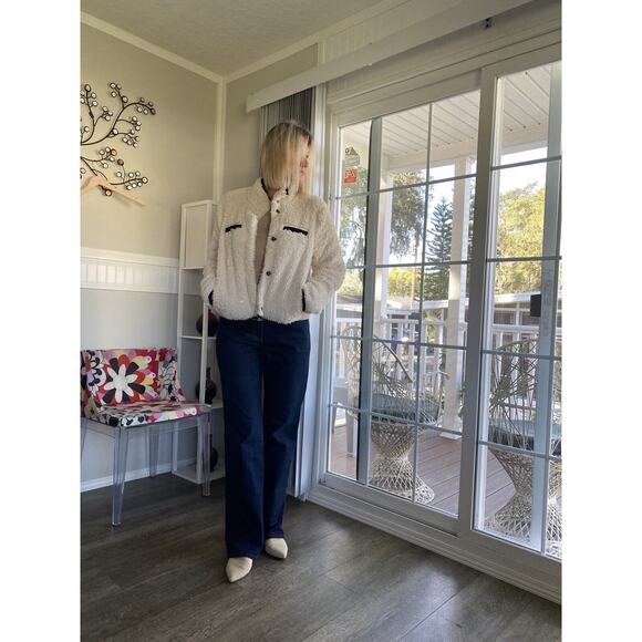 Thread and Supply sherpa faux fur button snap jacket size M - Picture 1 of 15